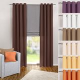 heimtexland ® Gordijn met ogen in chocolade, effen, ondoorzichtig, maar lichtdoorlatend, H x B 245 x 140 cm, decoratieve vitrage, microvezel met prachtige lichte val, donkerbruin type 117