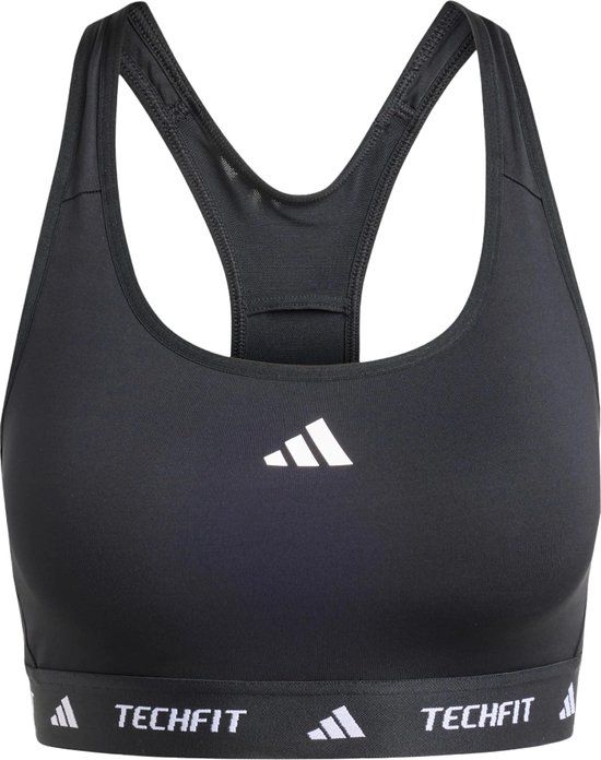 Adidas Techfit Medium Support Sport-BH - Zwart - Maat M