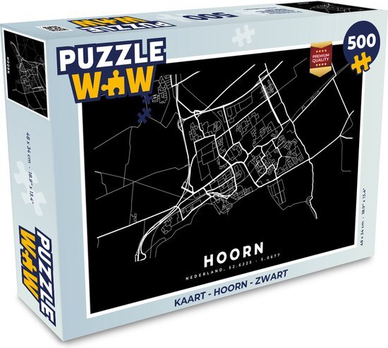 MuchoWow Puzzel Kaart - Hoorn - Zwart - Legpuzzel - Puzzel 500 stukjes