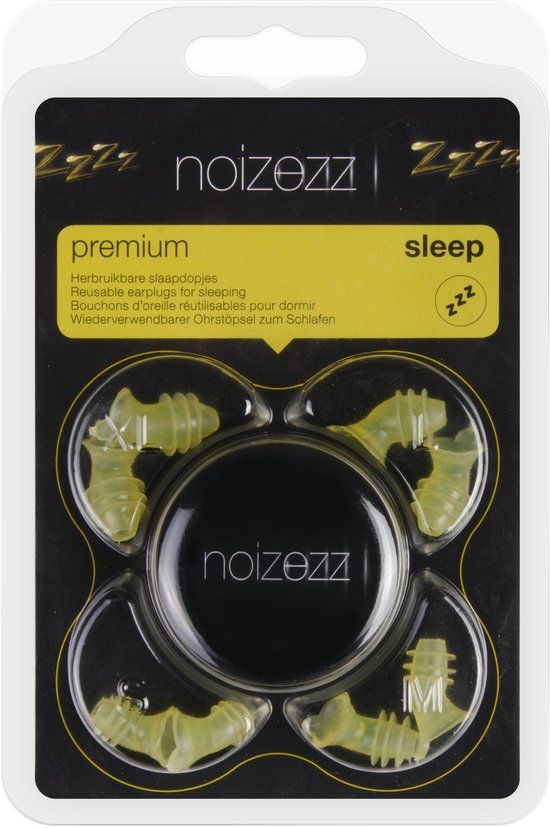 Noizezz - Sleep Oordopjes - Geel - 4 Maten - 8 Stuks
