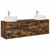 vidaXL Badkamerkastenset 3 st Gerookt eiken 161.5 x 44.5 x 82 cm