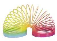 Magic Spring Regenboogveer, klassieke springveer in regenboogkleuren, 6 x 7,5 cm, grappig speelgoed voor kinderen vanaf 3 jaar, traploper, spiraalspel, kleurrijke veer, cadeautje, feestcadeau