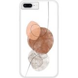 One line Siliconen hoesje compatibel met iPhone 8 Plus bruin