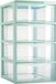 Plasticforte Ladeblokje/bureau organizer met 4x lades - transparant/mintgroen - L18 x B25 x H33 cm