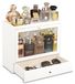 Organisateur de parfum en bois, 3 niveaux, étanche à la poussière, blanc