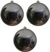 Decoris Boule de Noël - 3x - argent - 20 cm - plastique - brillant