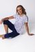 Pastunette Pyjama Purple Haze Katoen Wit/Blauw Knoopsluiting Maat 54