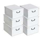 Lavatelli - Set van 6 opbergdozen met deksel, kleding organizer voor seizoenswissel, karton 40 x 50 x 25 cm, stippen design, stevig en ruimtebesparend, Made in Italy