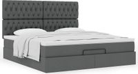 Maison Exclusive - Cadre de lit ottoman avec matelas, gris foncé, 180x200 cm, textile