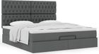 Maison Exclusive - Cadre de lit ottoman avec matelas, gris foncé, 180x200 cm, textile