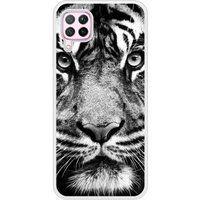 Huawei Bedrukt siliconen hoesje compatibel met P40 Lite Tigre blanc et noir