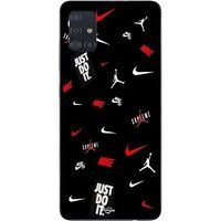 Maniacase Samsung Galaxy A51 4G Nike Jordan Blanc Rouge Fond Noir Case