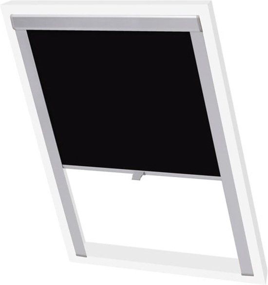 vidaXL Rolgordijn Verduisterend Zwart FK06 Dakraam Textiel 48.3 x 982 cm