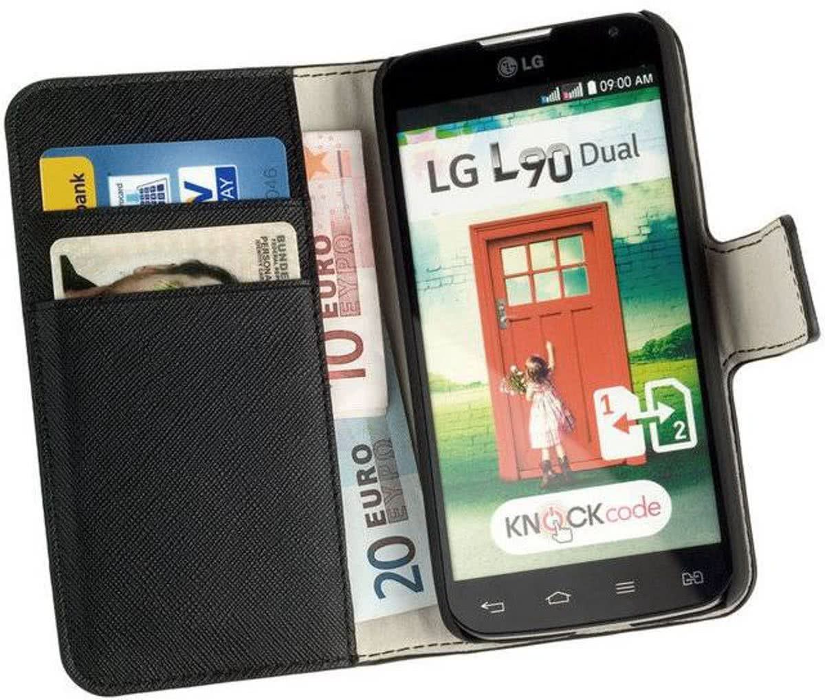 LELYCASE HC Zwart Flip Telefoonhoesje LG L90 Book/Wallet case/case - 8718709860727