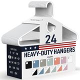 Neaties Heavy Duty Plastic Hangers Bulk Made in USA (Wit 24 Pack)
