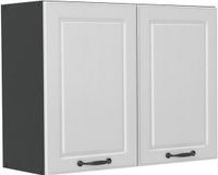 Vicco Glazen keukenkast R-Line, Wit landelijk/Antraciet, 80 cm