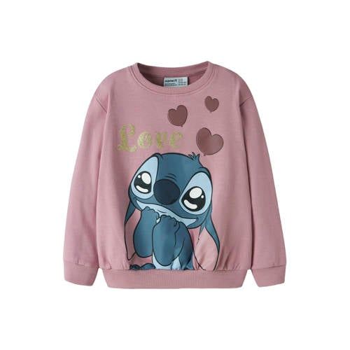 NAME IT MINI sweater met print - lila