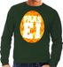 Bellatio Decorations Groene Paas sweater met oranje paasei - Pasen trui voor heren - Pasen kleding XL