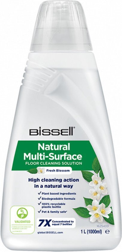 Bissell Natural Multi-Surface Floor Cleaning Solution, 1L | voor CrossWave, SpinWave, SpinWave Robot en HydroWave | Plantaardige bestanddelen en veilig voor kinderen en huisdieren | 3096