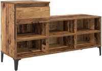 vidaXL Schoenenkast Bewerkt Hout Oud Hout 102 x 36 x 60 cm