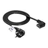 Akyga AK-PC-02C Netsnoer voor PC Monitor Printer Beamer TV gameconsole stroomkabel 3-polige hoek IEC C13 EU CEE 7/7 1,5 m, koudeapparaatkabel zwart, Cu 100% koper, 3x0,75 mm2 HQ