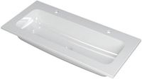 Wastafel INK Faktor Wastafel Polystone Centraal met 2 Kraangaten - 1000x450x15 mm - Glans Wit