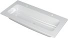 Wastafel INK Faktor Wastafel Polystone Centraal met 2 Kraangaten - 1000x450x15 mm - Glans Wit