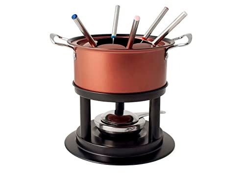 Home Servizio 11 Piece Fondue Set Stainless Steel Non-Stick Red