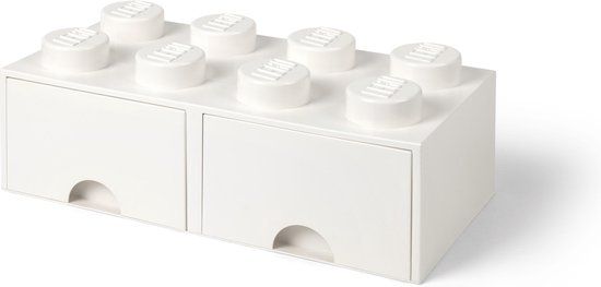 LEGO Opbergbox met 2 Lades Brick 8 - Wit