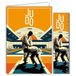 AFIE 69-1008 JUDO kaart met envelop, 12 x 17,5 cm, voor sportsporters, Judoka, Champion, zwarte riem of tatami dojo-ondersteuning, collectie Passion Sports - gemaakt in Frankrijk