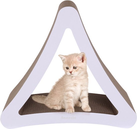 Snoozle Pyramid Krabpaal voor Katten - Wit - 46cm - Krabmeubel - Karton wit