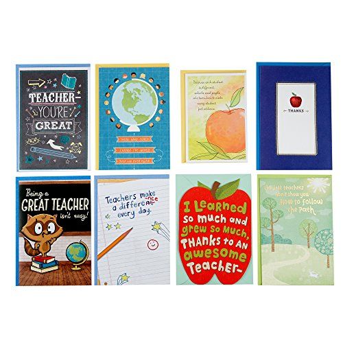 Hallmark Teacher Appreciation Card Assortment - 8 Cards with Envelopes
