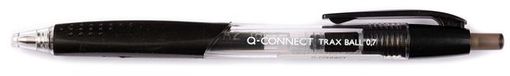 Q-CONNECT balpen, met grip, medium punt, zwart 12 stuks