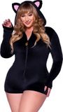 Leg Avenue Black Velvet Kitty Cat Kostuum Dames Plus Size XXXL/XXXXL