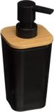 5five Zeeppompje/zeepdispenser - polyresin - zwart - 300 ml - navulbaar - toilet/badkamer/keuken