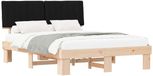 vidaXL Bedframe met Gevoerde Hoofdbord Zwart 150 x 200 cm