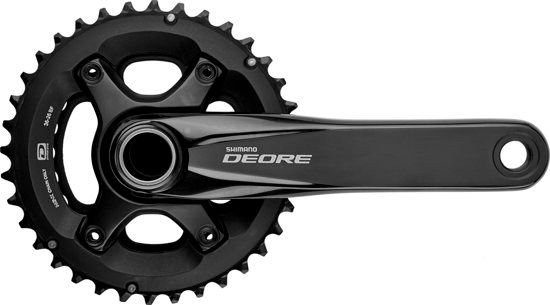 Shimano Deore FC-M6000 2x10-speed 36-26T Crankstel Zwart 175mm