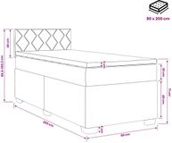 vidaXL Boxspringbed met matras en hoofdbord, crème, 80 x 200 cm, stof