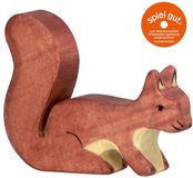 Holztiger Eekhoorn Staand Bruin Houten Figuur Handgemaakt