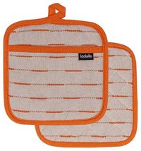 Ladelle Dash Pannenlap - Set van 2 - Oranje - Gerecycled Katoen - 19 x 27 cm
