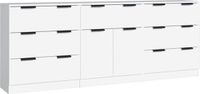 vidaXL 3-delig dressoir bewerkt hout wit