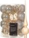Kaemingk B.V. Set de décoration de Noël - 26 pièces - champagne - boules de Noël en plastique et étoile de sapin en verre