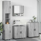 Maison Exclusive Ensemble de meubles de salle de bain - 4 pièces, finition gris Sonoma, dimensions : 61 x 35 x 64 cm