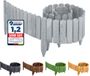 Garronda Rollborder - Clôture de pelouse en bois - Palissade - Gris - 30 cm de haut - 200 cm de long