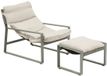 Hespéride Relaxfauteuil voor in de tuin met poef van aluminium LAMBINIO