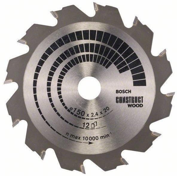 Bosch Professional Cirkelzaagblad voor Hout | Construct Wood | Ø 150mm Asgat 20mm 12T - 2608641199
