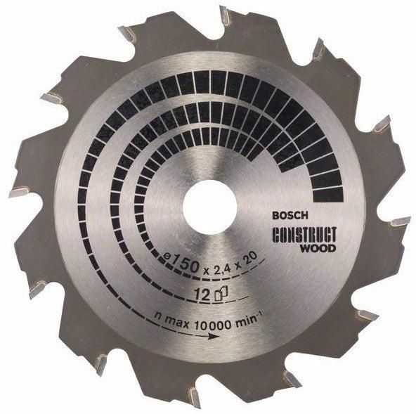 Cirkelzaagblad voor Hout | Construct Wood | Ø 150mm Asgat 20mm 12T - 2608641199