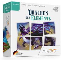 ALLEOVS LFCACA146 Memo - Spel "Dragon der Elemente" - familiespel - drakenspel - leerspel - spelenderwijs stimuleren - bevordering van geheugen en concentratie - spel goede onderscheiding
