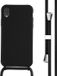 iMoshion iPhone XR Hoesje met Koord - Siliconen Back Cover - Zwart