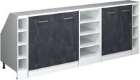 Vicco R-Line Keukenkast voor schuine wand – 210 cm Set van 5 kastrompen 60 cm diepte Zwart beton